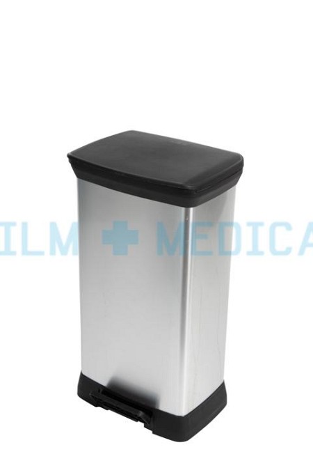 Silver Bin With Black Lid